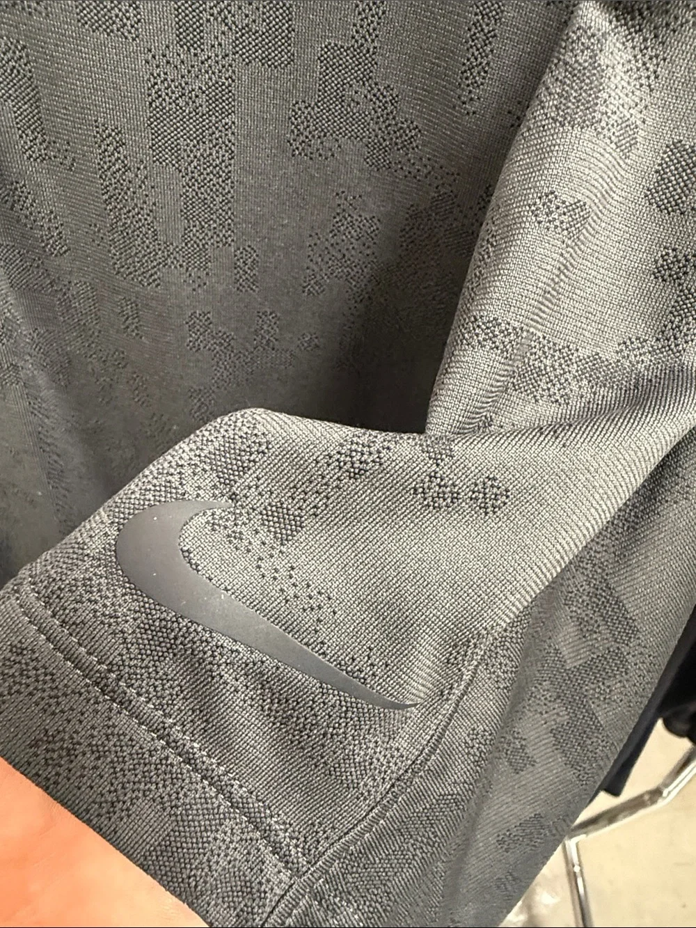 Nike Men's Grey Textured Polo Shirt